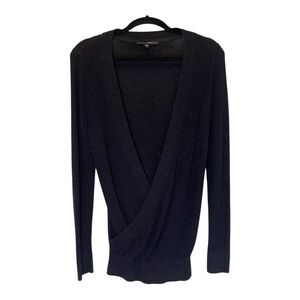 White House Black Market Black Shimmer Knit Sweater